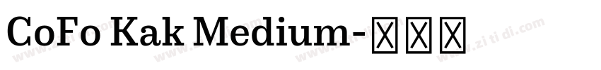 CoFo Kak Medium字体转换